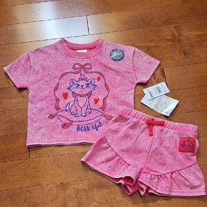 Nwt Disney Toddler Girl Marie Short Set